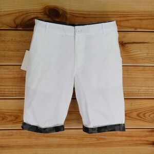Reset Shorts Mens Size 32 White Cotton Chinos Pockets Flat Front Cuffed NWT $62